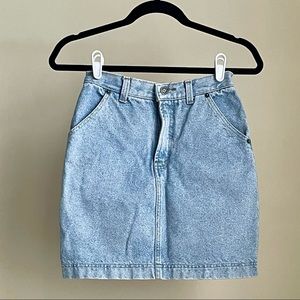 Light Wash High Waisted Denim Mini Skirt